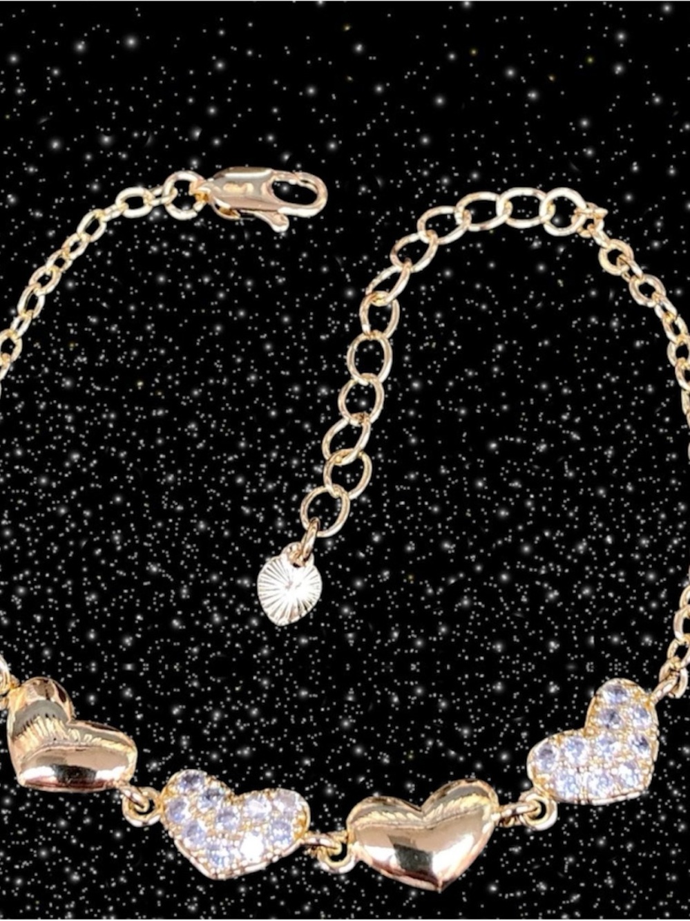 Gold Filled/ Oto Laminado Heart Chain Bracelet - Women Jewelry